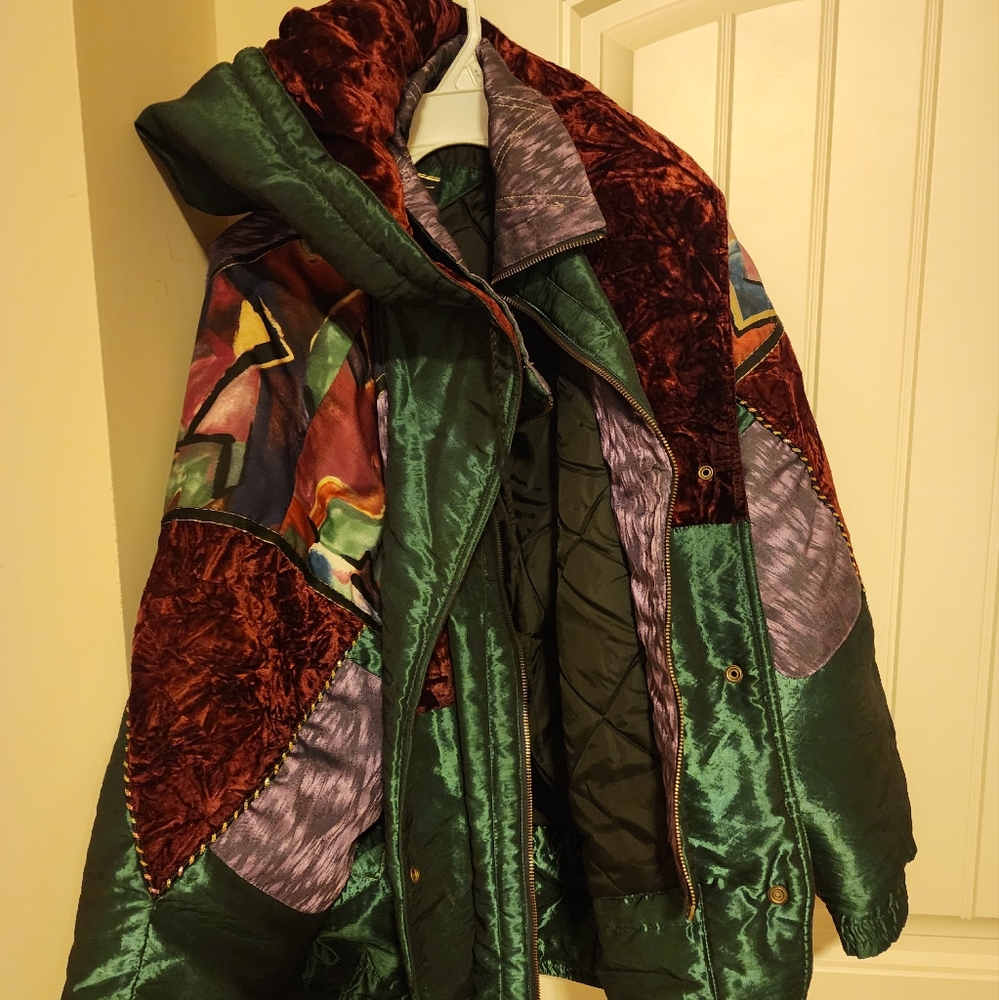 80's puffer patchwork coat